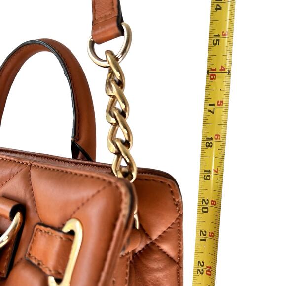 Michael Kors Quilted Shoulder Bag Carmel Tan Chain Multicompartment Handbag READ - Picture 16 of 16